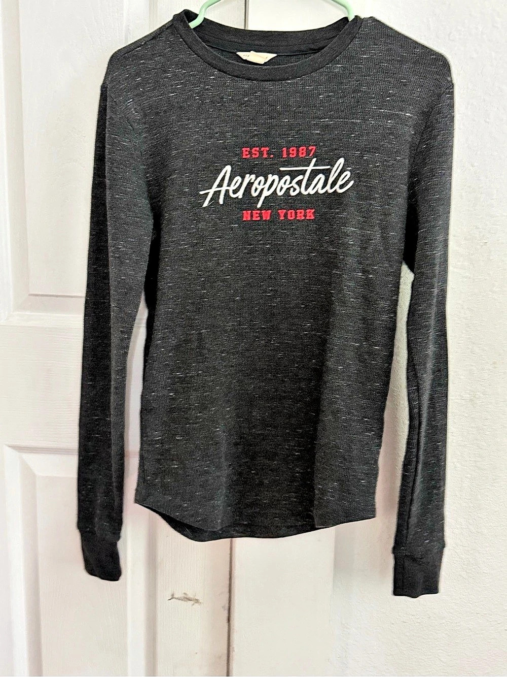 Aeropostale Long Sleeve Graphic Tee Black XS